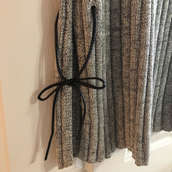 BCBGMaxAzria Grey Tweed Side Leather Lace Up Dress - Picture 2 of 4